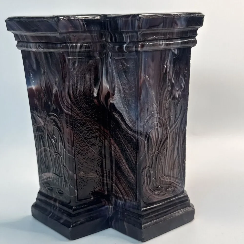 Antique 1880 Sowerby Purple/White Malachite - Double Fern and Cattails